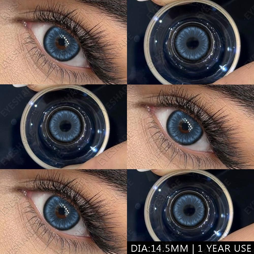 Blaue Linsen, 1 Paar, farbige Pupillen für die Augen, modische Beauty-Linsen, farbige Kontaktlinsen, große Augen, Colorcon-Linsen, jährlicher Gebrauch