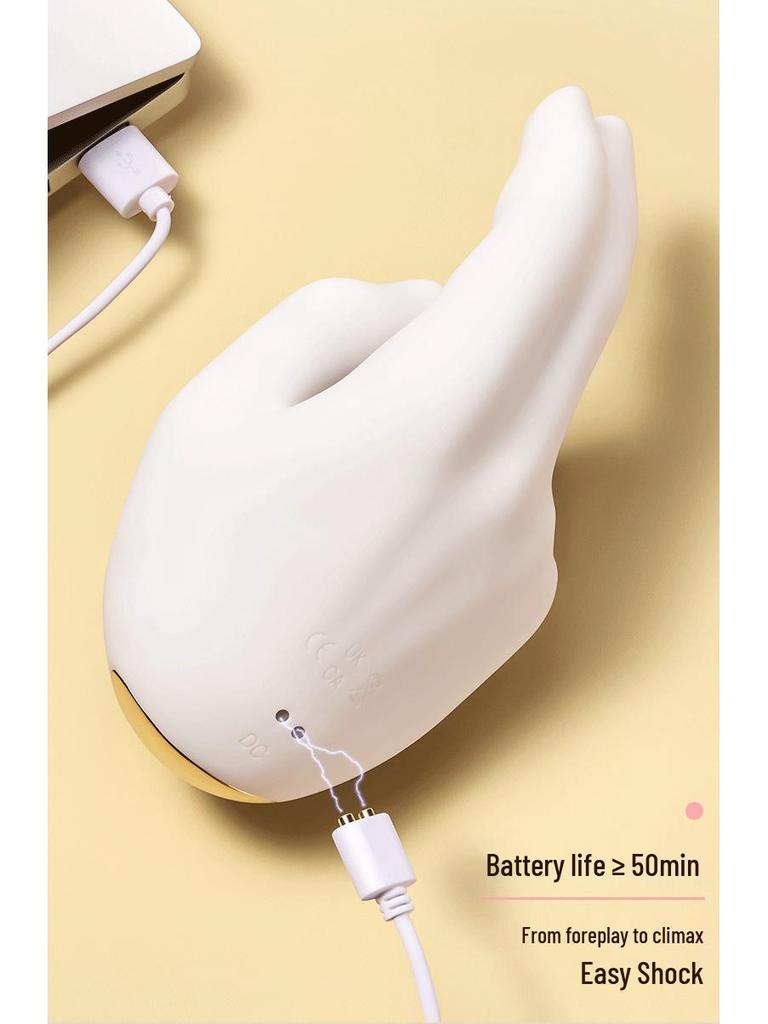 Cross Gold Right-Handed G-spot Vibrator with Heating and Double Finger Buckle