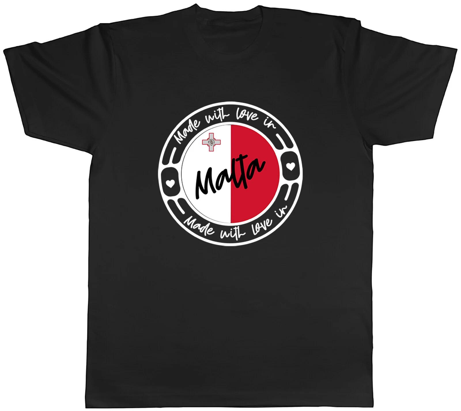 Made With Love In Malta Country Mens Unisex T-Shirt Tee Gift XS