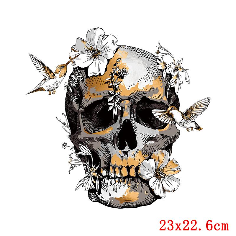 Cartoon Animal Applique Iron On Transfer Funny Pumpkin Heat Transfer Patch For Clothes Hippie Cat Thermal Stickers On Clothes