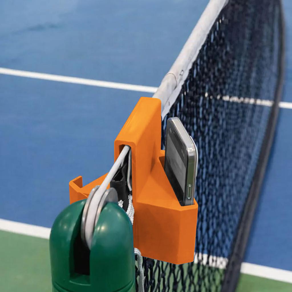 Dual Perspective Phone Action Camera Holder Tennis Net Camera Mount for Video Recording Training & Match Analysis Tool