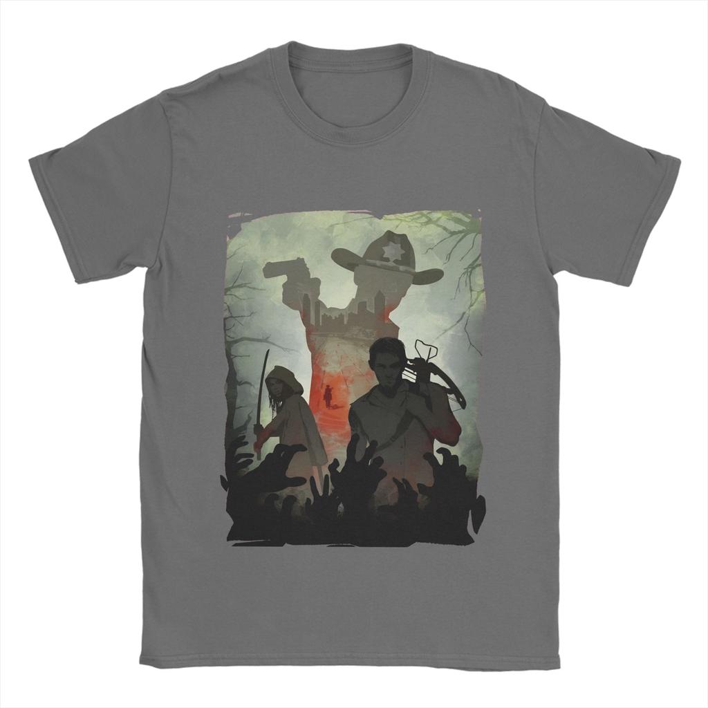 Walking Deads T Shirts Men's  Pure Cotton Novelty T-Shirts Crewneck  Tee Shirt Short Sleeve Clothing 4XL 5XL 6XL