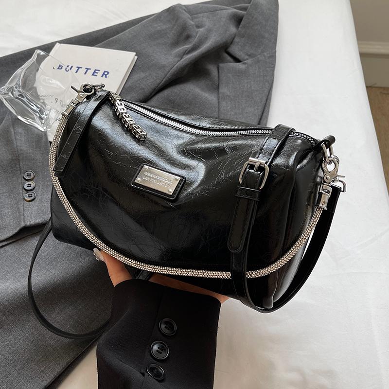 

Женская мягкая кожаная сумка через плечо, винтажные красные женские сумки для поездок на работу, однотонные универсальные сумки-подушки на молнии