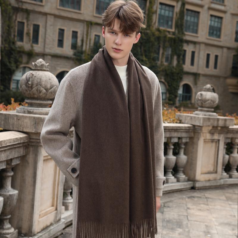 Men's Solid Color Scarf Autumn and Winter New Versatile Wool Scarf Korean Atmosphere Cashmere Scarf Women's Winter Warmth