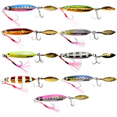 OHF Metal Jig Set, 9-Piece Set, 20g / 30g / 40g, Jigging & Slow Jigging, Assist Hooks with Blades (20)