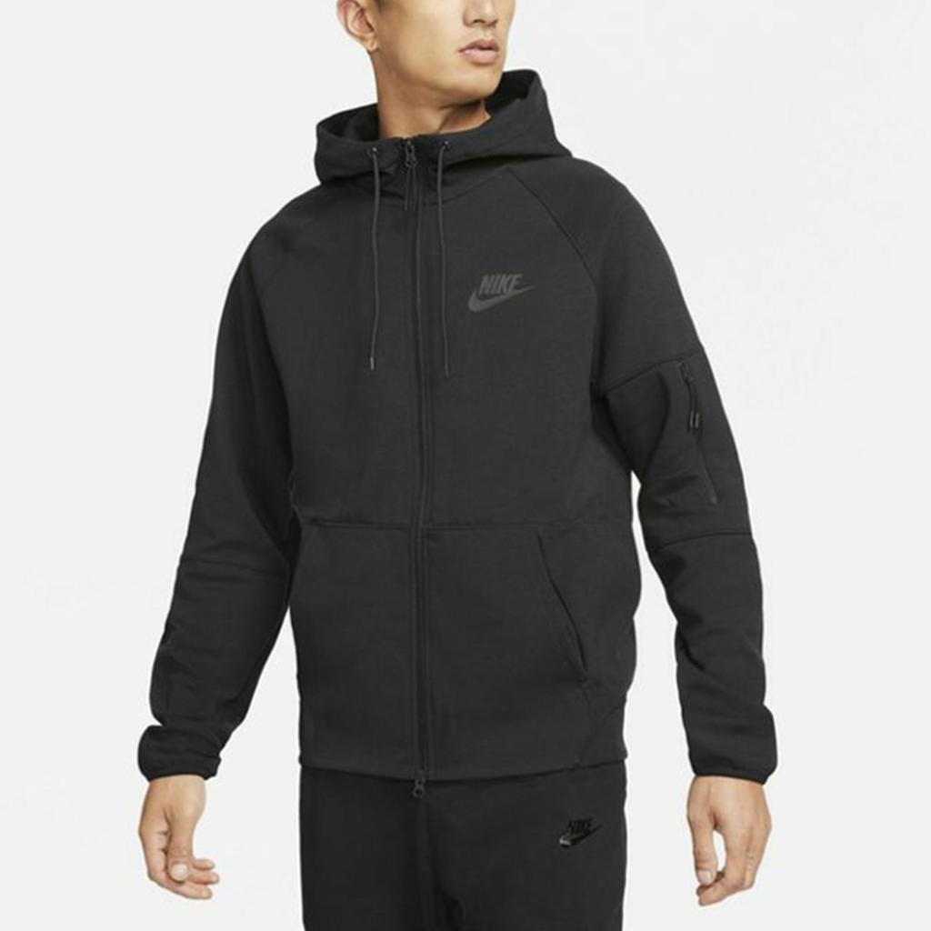 Nike Sportswear Tech Pack Logo Knit Hooded Jacket Men Black DD5285-010
