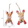Home Party Decor Ornaments Xmas Christmas Decoration Wooden Sled Wooden Skiing Christmas Pendants
