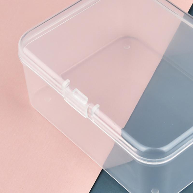 Mini Plastic Box Rectangular Transparent Packing Box Dustproof Durable Jewelry Id Card Parts Storage Box