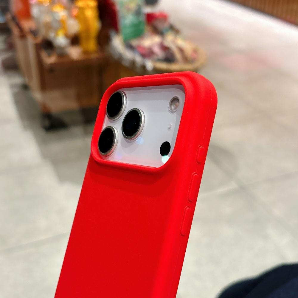 Soft Silicone For Magsafe Chinese Red Magnetic Phone Case For iPhone 17 Air 16 15 14 Plus 13 Pro Max Wireless Charge Matte Cover