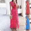2026 Elegant Floral Deep V Neck Cut-Out Dress for Women