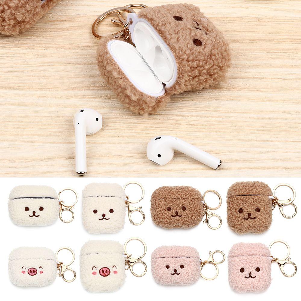 Lovely Protector Cute Headphones Fur Case Earphone Cover Fluffy Bear Earphone Case Headphone Box