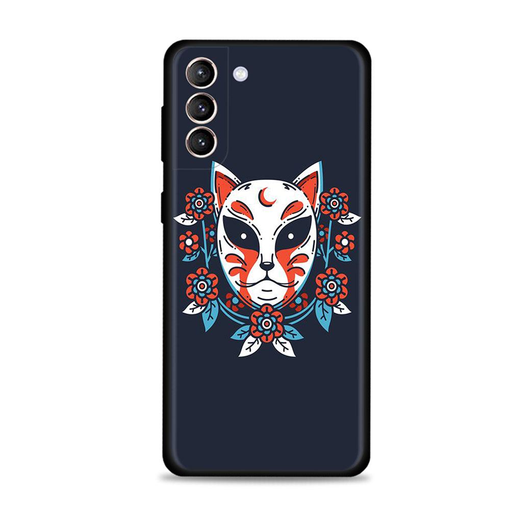 Case For Samsung Galaxy S22 S21 S20 Ultra FE S10 S9 S8 Plus S10e Note 20Ultra 10Plus Cover Funda Japan Samurai Oni Mask Shell