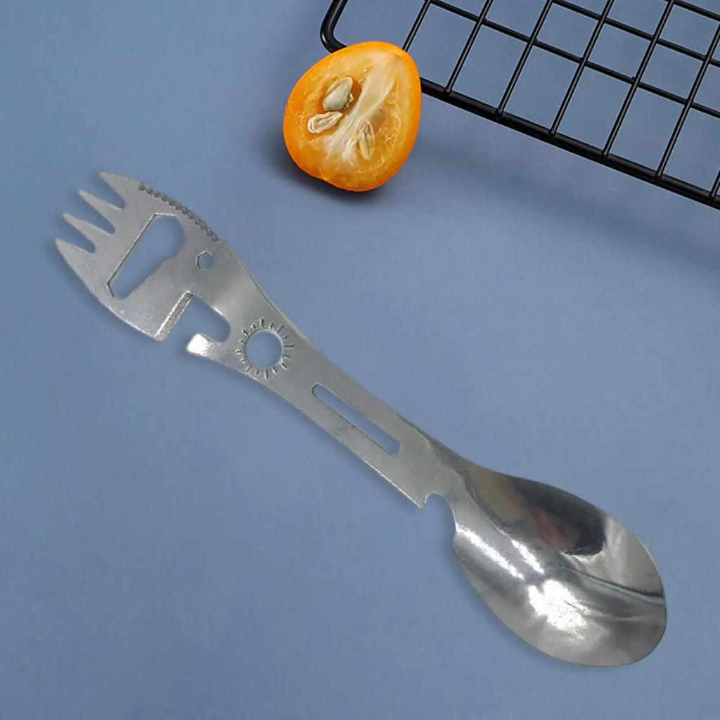 Multifunctional Outdoor Camping Tableware Portable Tableware Tools Soup Spoon Can Opener Picnic Hiking Forks Travel Equipment