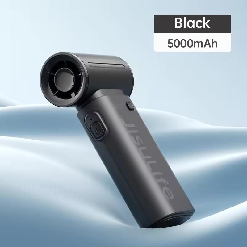 JISULIFE Life9 Handheld Turbo Fan Super Strong Wind 5 Speeds,Long Battery Life 5000mAh USB Rechargeable Multipurpose Pocket Fan
