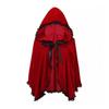 Fairy Hooded Cloak Renaissance Medieval Cosplay Costume Adults Velvet Wizard Witch Cape for Halloween Christmas Cosplay Party
