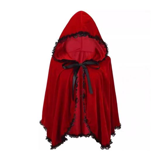 Fairy Hooded Cloak Renaissance Medieval Cosplay Costume Adults Velvet Wizard Witch Cape for Halloween Christmas Cosplay Party