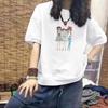 100% Cotton Women's Casual Half Sleeve Slimming Print T-Shirt, New Loose Fit, Plus Size, INS Trend