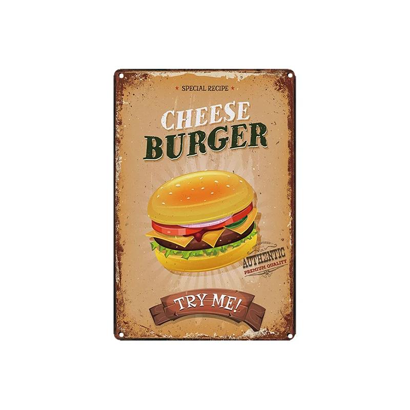Menu Rychlého Občerstvení Kovová Plechová Znamení Sendvič Zmrzlina Burger Restaurace Plakát Domácí Kuchyně Železná Deska Nástěnná Malba Kavárna Nástěnná Dekorace Plaketa