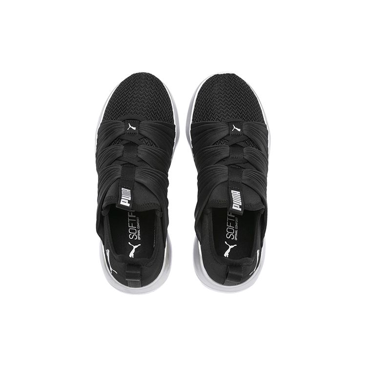 Puma Flourish Stellar Low Top Running Shoes Women Sneaker Black Silver White 192337-05