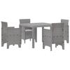 Garden Dining Set 5 Pcs Light Gray Polypropylene
