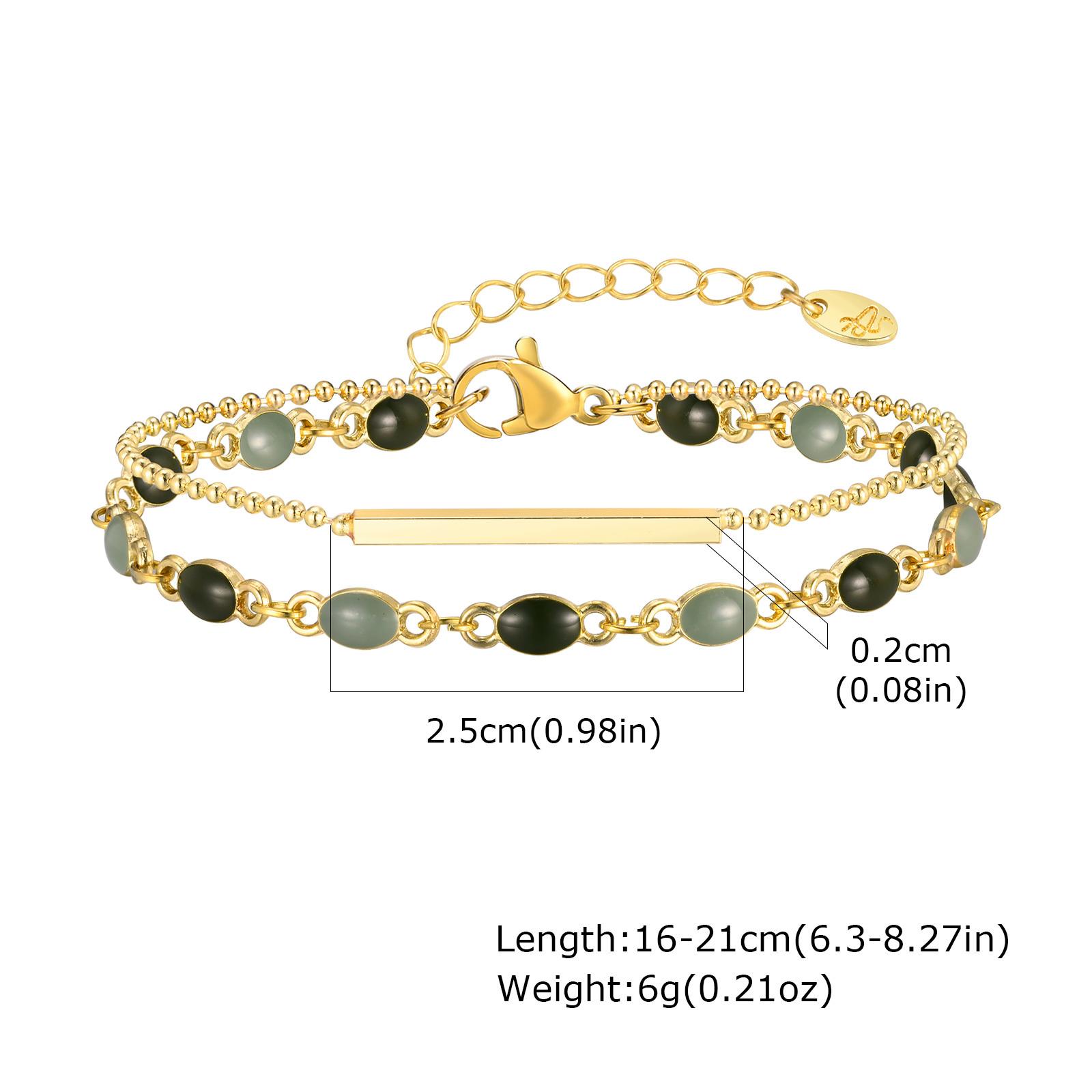 

Crystal Charm Women Bracelets Gold Color Beaded Chain Double Layered Adjustable Jewelry Mom Girlfriend Valentine s Day Gift