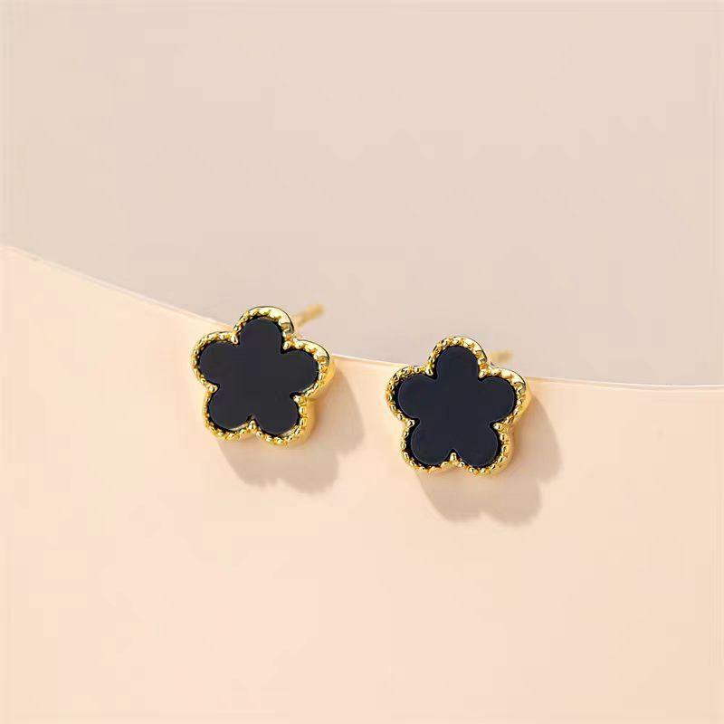 Изысканные серьги-гвоздики  Ракушка и Цветок Сливы  для женщин, набор с подвеской  Пятилистник , женские аксессуары, счастливые подарки