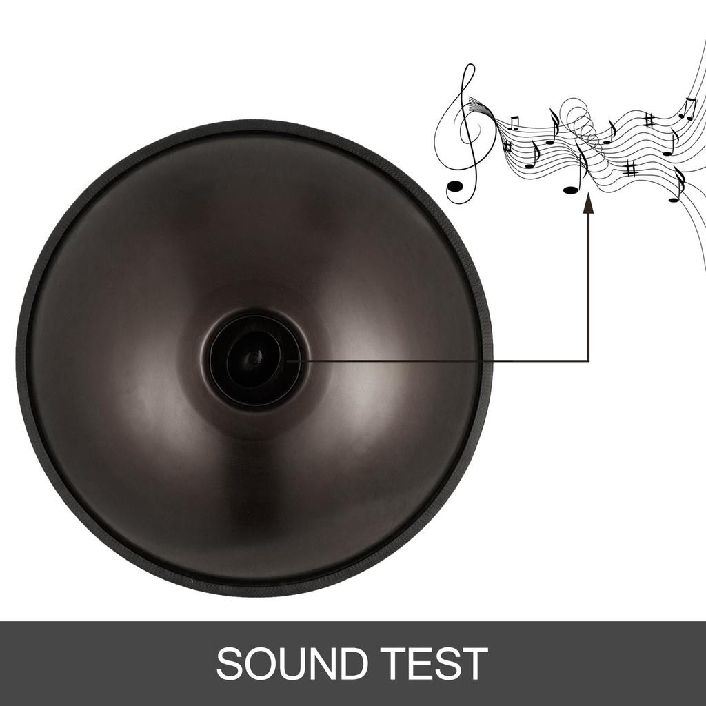 VEVOR Brown Harmonic Handpan Drum Hand pan In D Minor 9 Notes 22 Inch Steel Hand Drum with Soft Hand Pan Bag Hand Pan Hang Drum