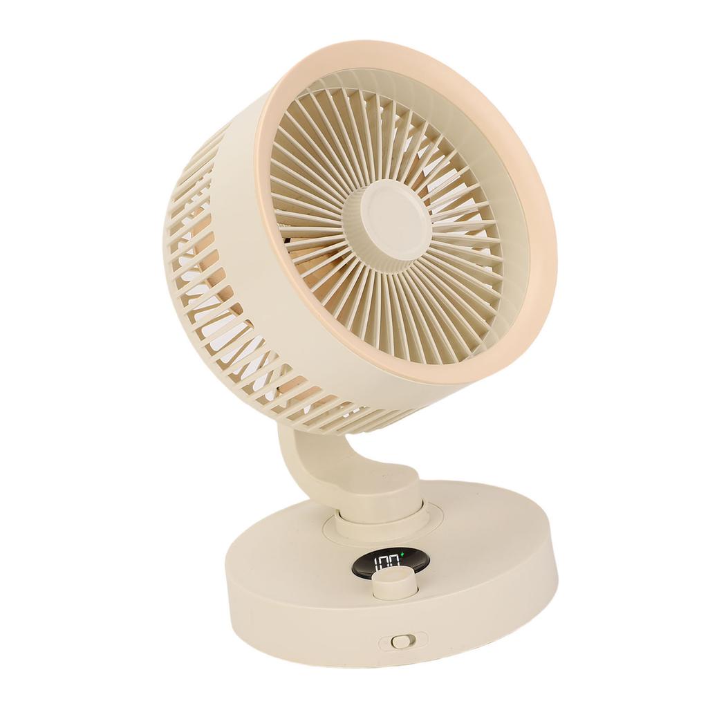 Desk Silent Fan with LED Display Auto Oscillating Table Fan for Bedroom 100 Speeds Adjustment USB Rechargeable