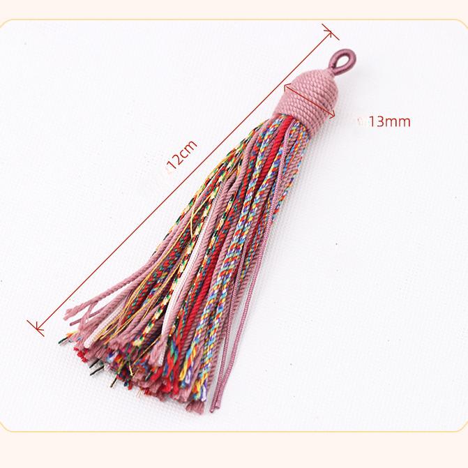 Beautiful Colorful Tassels 12cm Handmade Thick Cord Multi-purpose Tassels Handicrafts Keychain Ornament
