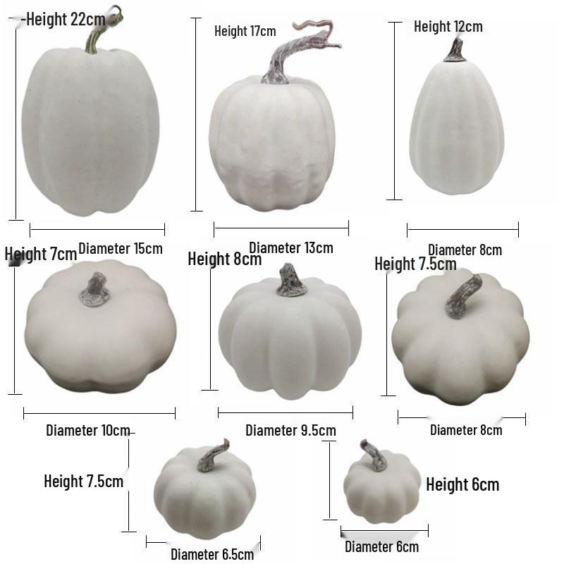 White and Yellow Pumpkin Model for Halloween and Christmas Decoration Wreaths