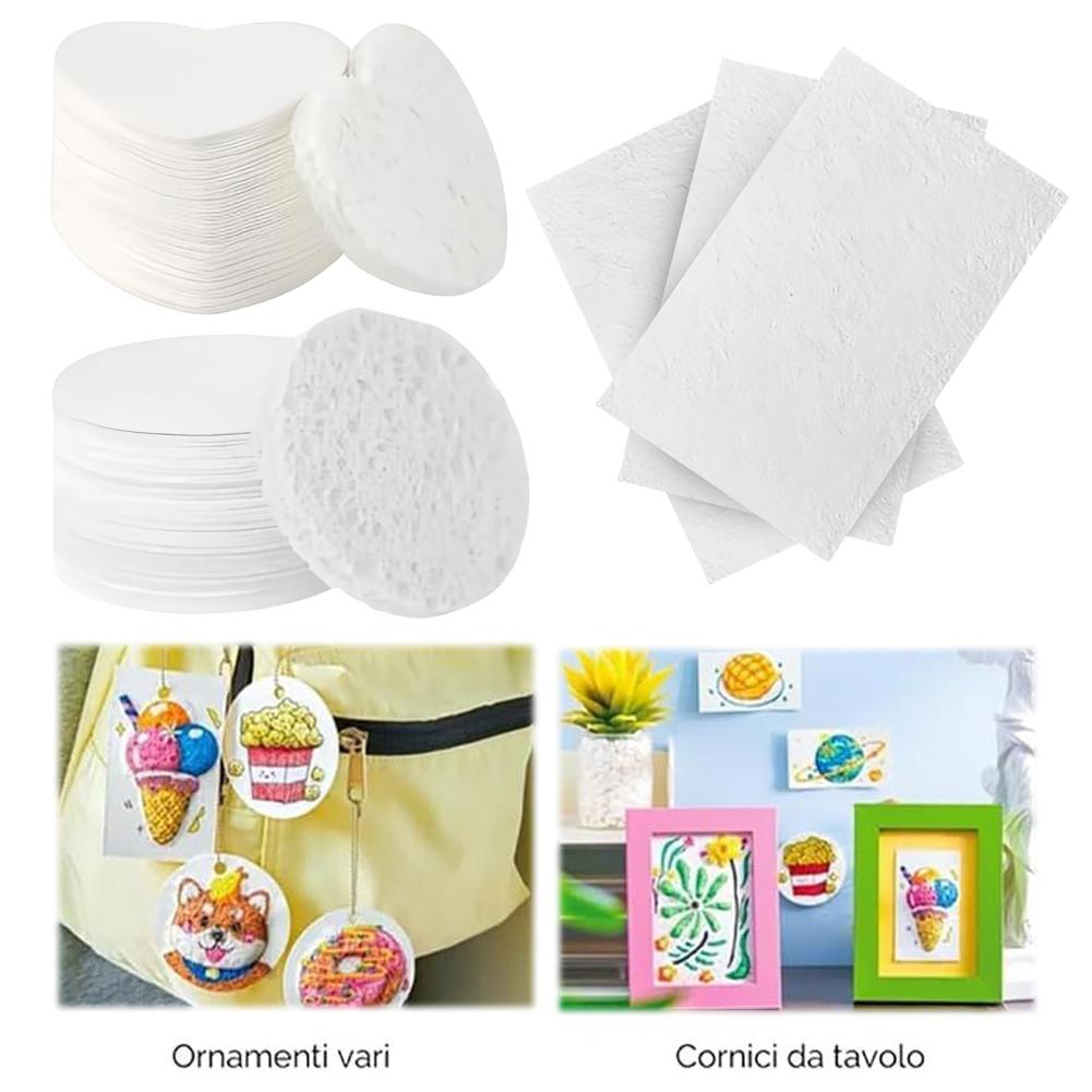 10 Pcs DIY Art Supplies Foam Texture Painting Paper with 12 Marker Pen&10 Chian Magic Puffy Paint Kit Sponge Canvas Art Supplies