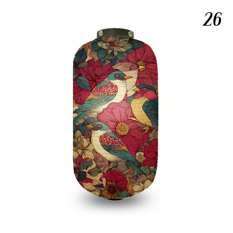 Japanese Style Cloth Lantern Retro Flower And Bird Art Pattern Lanterns Izakaya Sushi Shop Restaurant Holiday Party Decoration