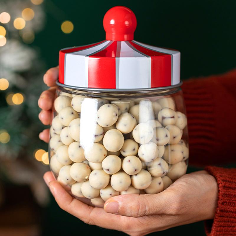1Pcs Nut Jar Grain Storage Box Storage Tank Christmas Jar Biscuit Box Home Furnishing Candy Box