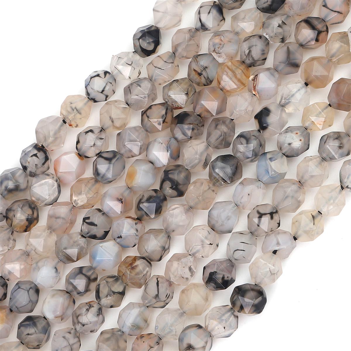 

Граненые бусины из натурального камня, свободные бусины для изготовления ювелирных изделий, браслет, ожерелье, серьги своими руками Dragon Agate 6mm 58pcs