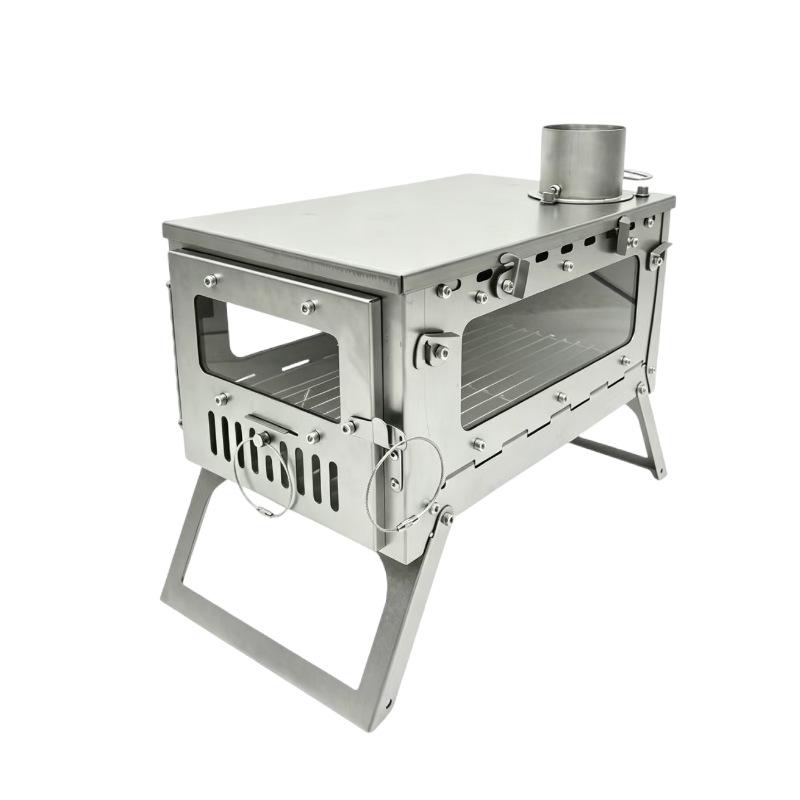 Luogong Spark Stainless Steel Portable Folding Wood Stove with Chimney