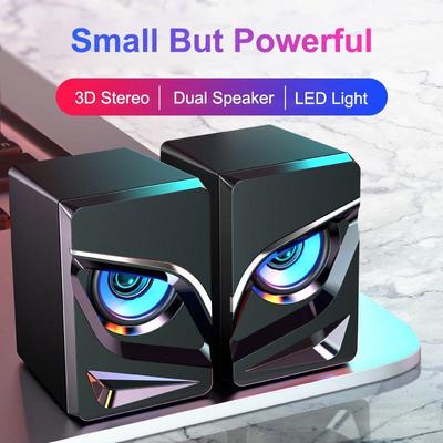 PC Speakers with Bluetooth Connectivity - Wired USB Powered, Colorful LED Lights, Enhanced Surround Sound for Desktops