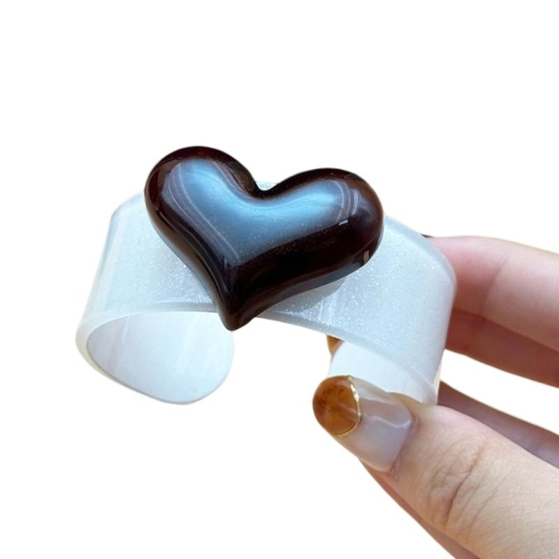 Модный Регулируемый Открытый Браслет-Браслет Желейное Персиковое Сердце Модные Акриловые Украшения Для Женщин Аксессуары