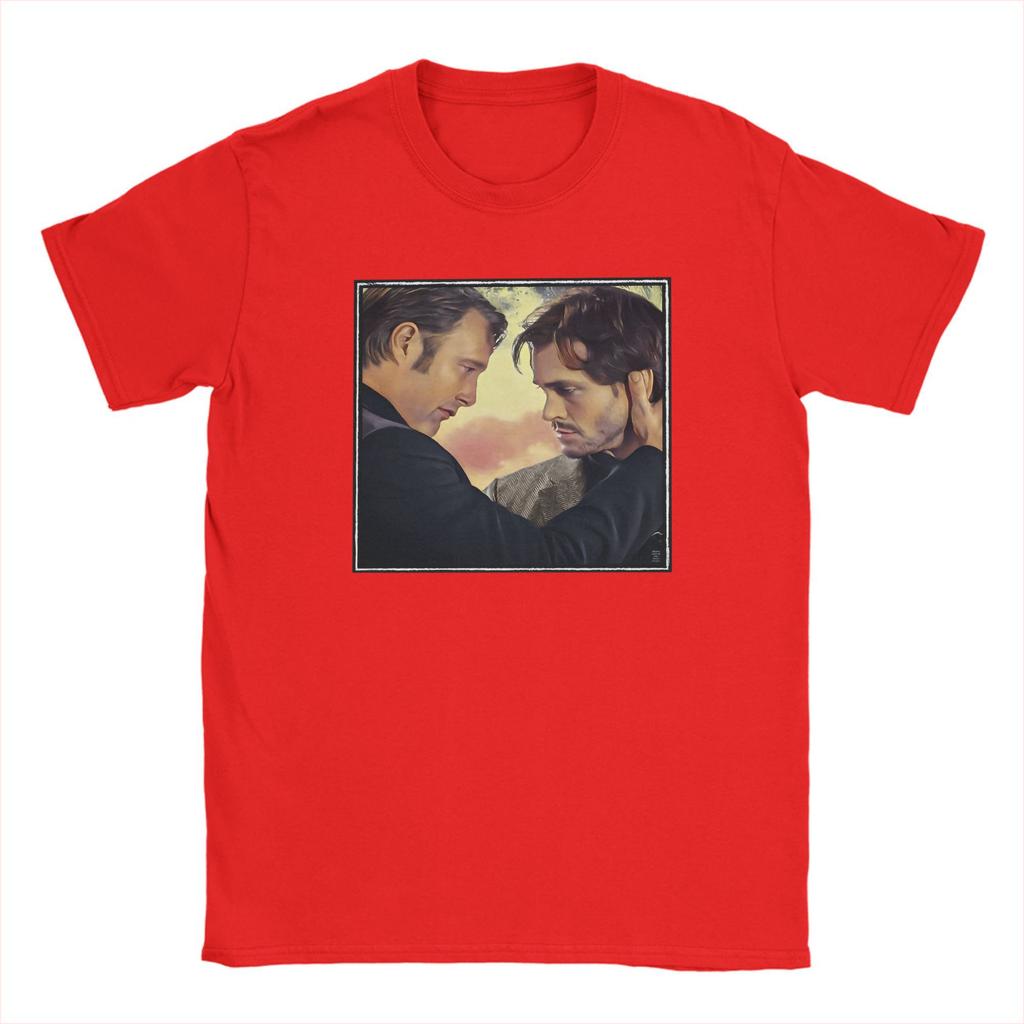 Hannibal und Will Hannigram Sonnenuntergang T-Shirts für Herren Reine Baumwolle Kreative T-Shirts Rundhals Hannibal T-Shirt Kleidung