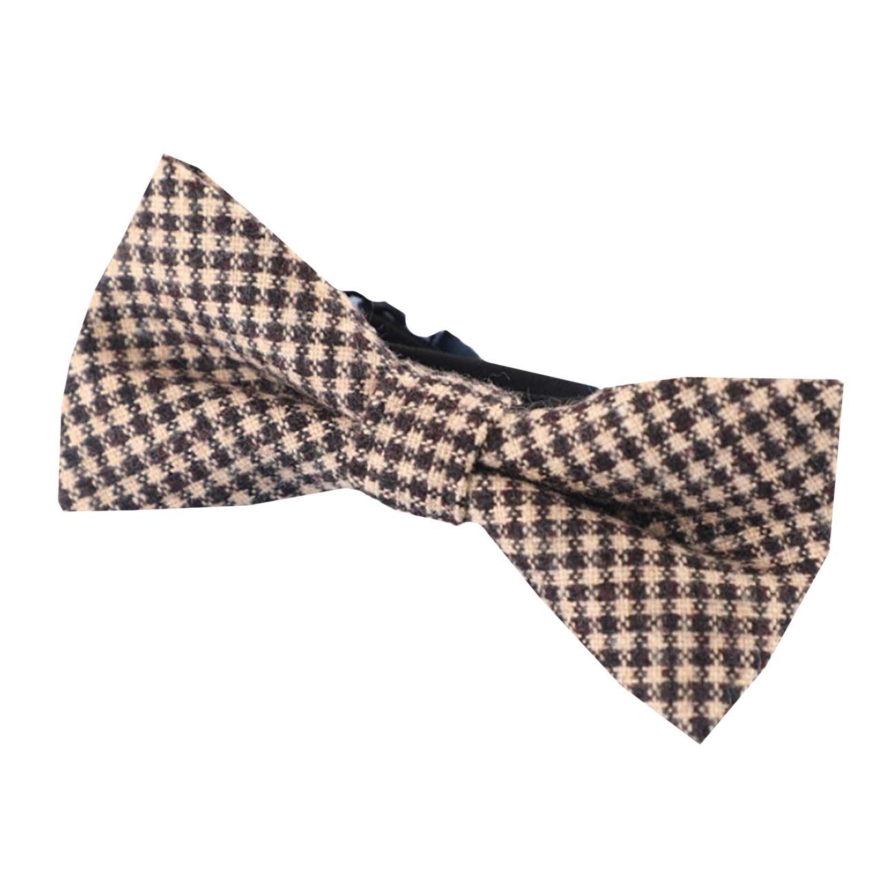 WHITE FANG Bow Tie, Wool, Check Pattern, Stylish, Business, Dress, Formal, Men s NC005 (01: Houndstooth Pattern)