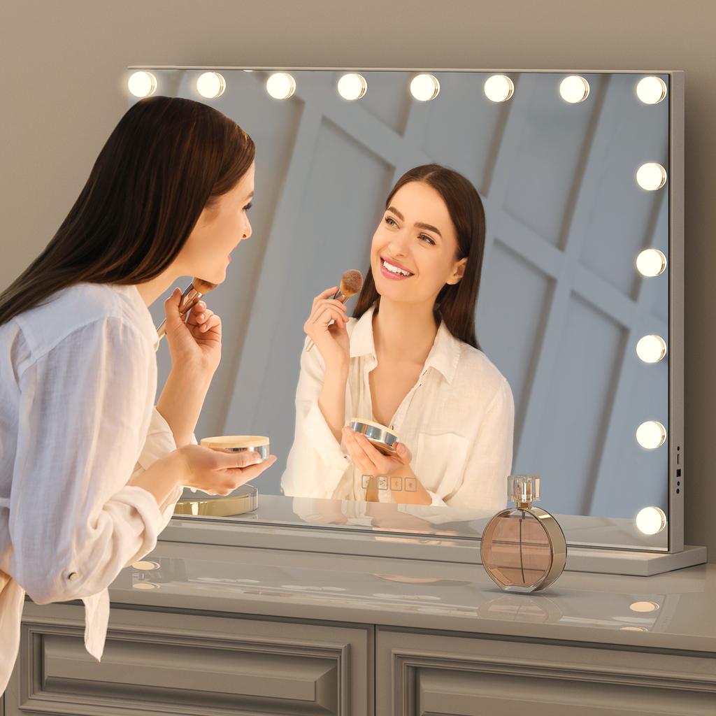 Hollywood Makeup Mirror with 18 LED Bulbs Lighted Vanity Makeup Mirror with USB Charging
