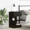 Nightstand Black Oak Look 40 x 35 x 65 cm Engineered Wood