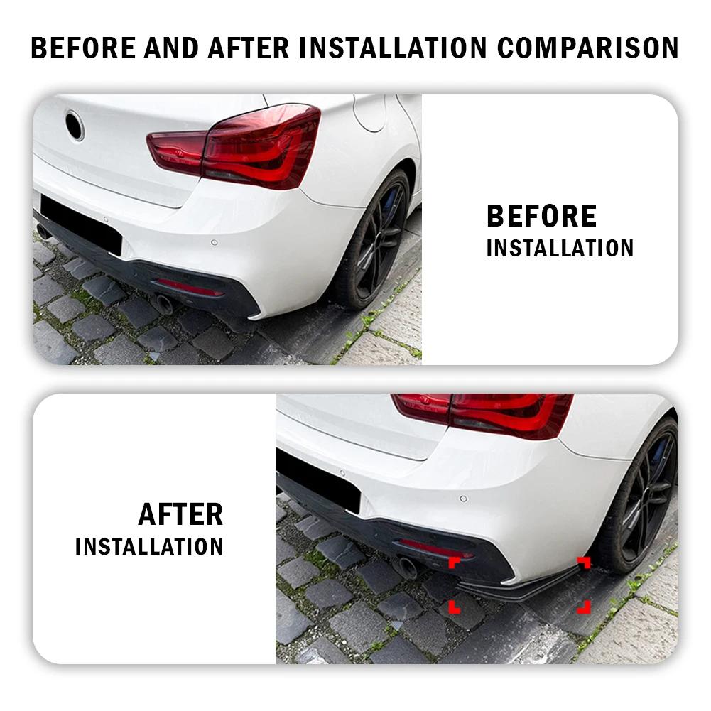2Pcs Car Rear Bumper Side Splitters Side Diffuser Exhaust Trim For BMW F20 1 Series 118i 120d 120i 125i M Pack 2015-2019 LCI