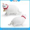 White Kitten Ornament with Bell Collar - Fat Cat Model Simulation Toy