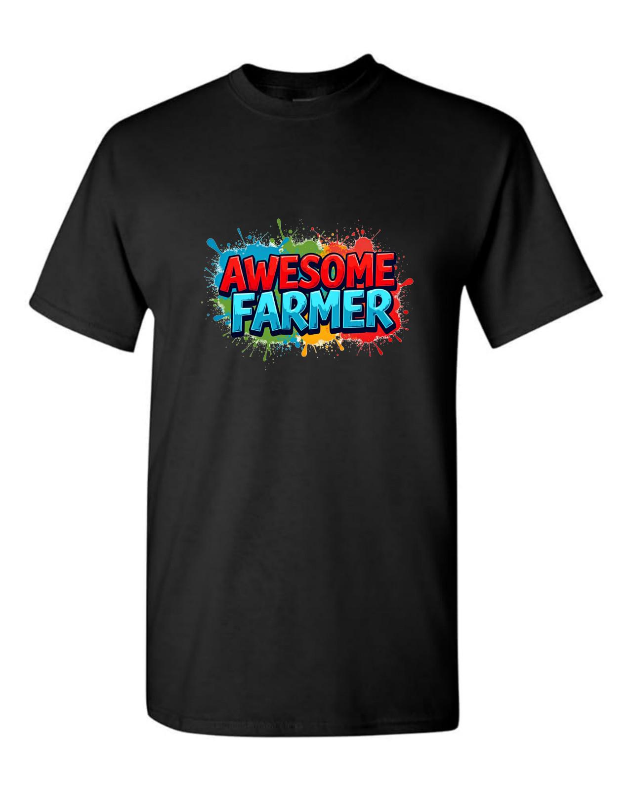 Awesome Farmer Novelty T Shirt Funny Christmas Birthday Farming Equipment M