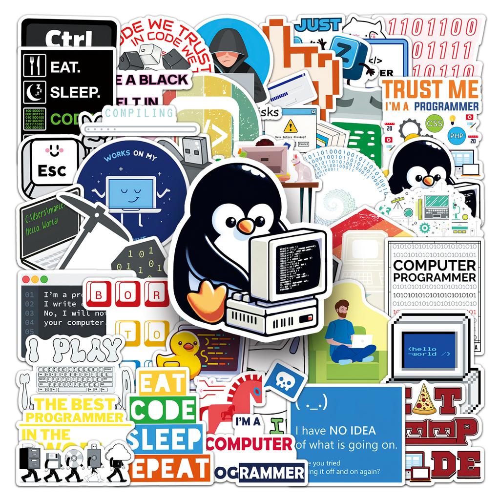 50 Programmer Graffiti Stickers Personalized Creative Coding Career Decorative Laptop Stickers