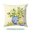 Fresh Blue And Yellow Lemon Pictures Cushions Pillowcase Polyester Cushion Cover Throw Pillow Pillowcover Home Car Sofa Decor