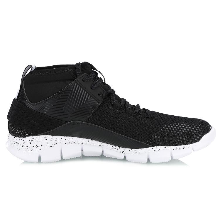 Li Ning Mid top Basketball Shoes Unisex Black White ABCN019-1