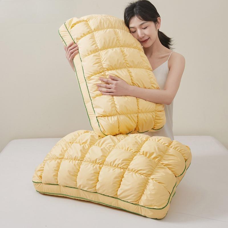 New Cotton Pineapple Bun Pillow for Home Use Adult Neck Protection Sleep Aid Pillow Core Dormitory Single Pack Soft and Rebound