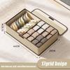 Underwear Storage Box Cotton And Linen Six-compartment Compartment With Lid Underwear Box With Compartments Drawer Style