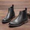 Męskie buty Chelsea Moda Retro Męskie Skórzane Buty Brogsy Botki